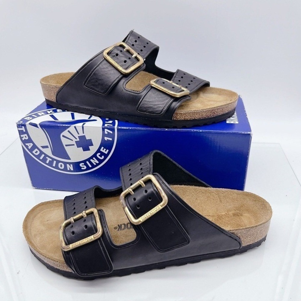 Birkenstock Arizona Bold Sandal Black Leather EU 44 Mens US 11-11.5 Regular $220